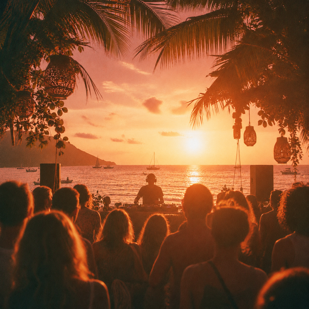 Sunset vibes at the DJ booth