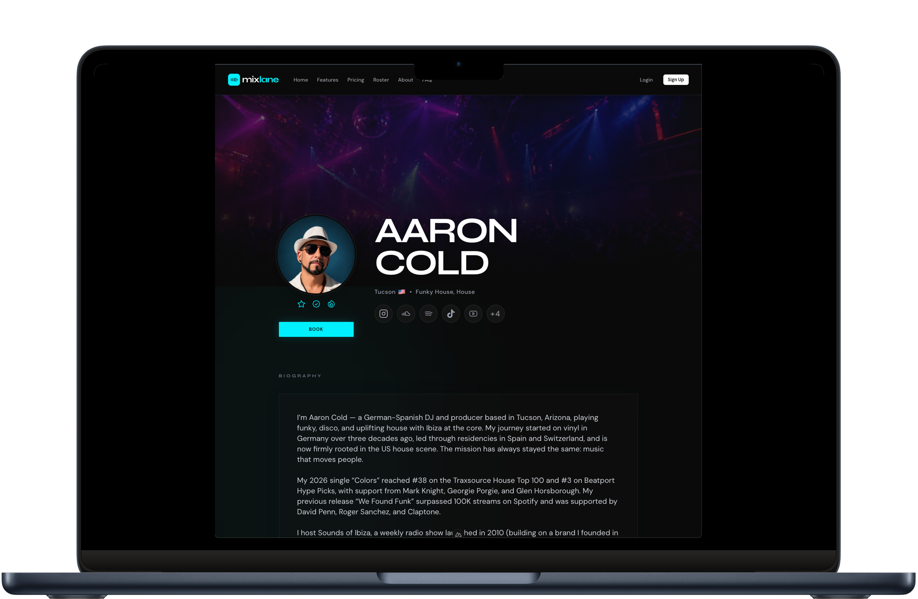 mixlane DJ Profile Dashboard Preview